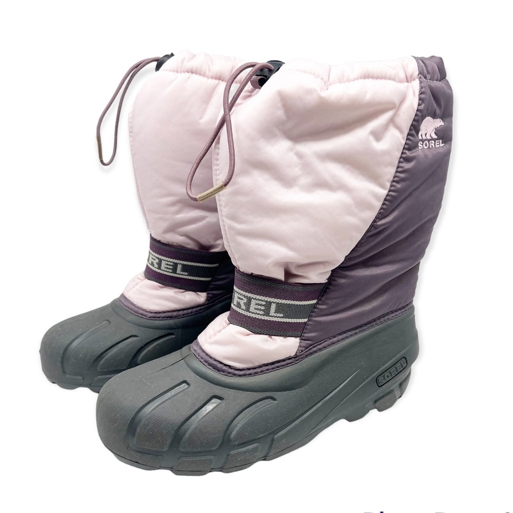 Sorel Winter Snow Boots Insulated Drawstring Purple Pink Size 7